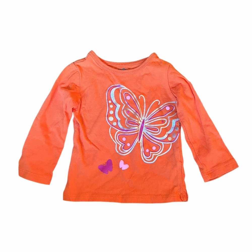 Babies “R” Us Butterfly Graphic Long Sleeve Tee 6–9M Orange